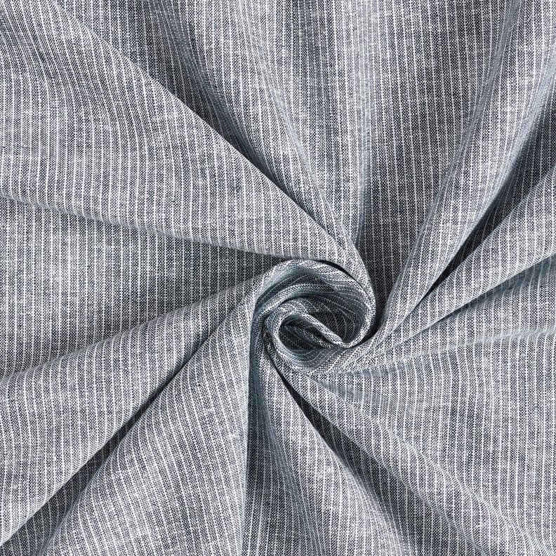 Linen Cotton Blend Narrow Stripes – midnight blue/white,  image number 3