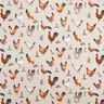Decor Fabric Half Panama Chickens – natural/terracotta,  thumbnail number 1