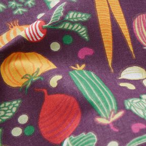 Cotton Cretonne Vegetable diversity – aubergine/green, 