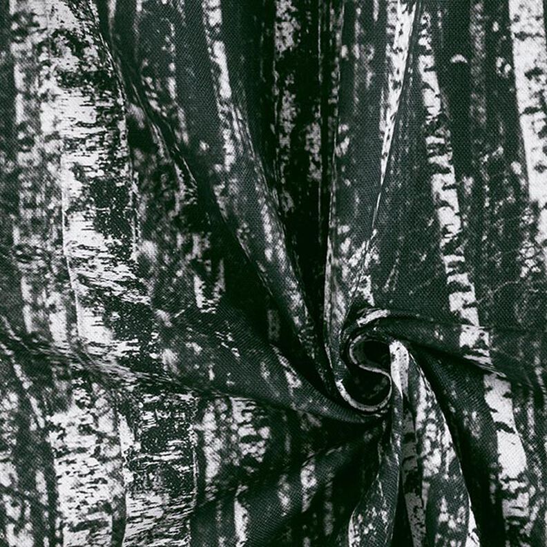 Decor Fabric Half Panama birch forest – black/white,  image number 3