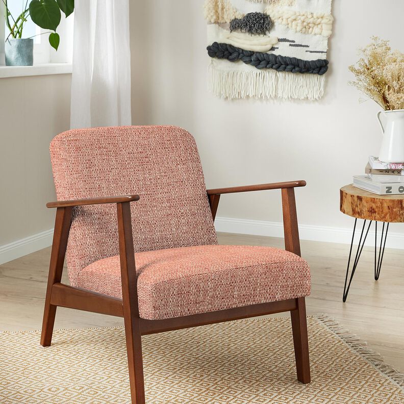 Upholstery Fabric colourful bouclé look – dusky pink/cream,  image number 4