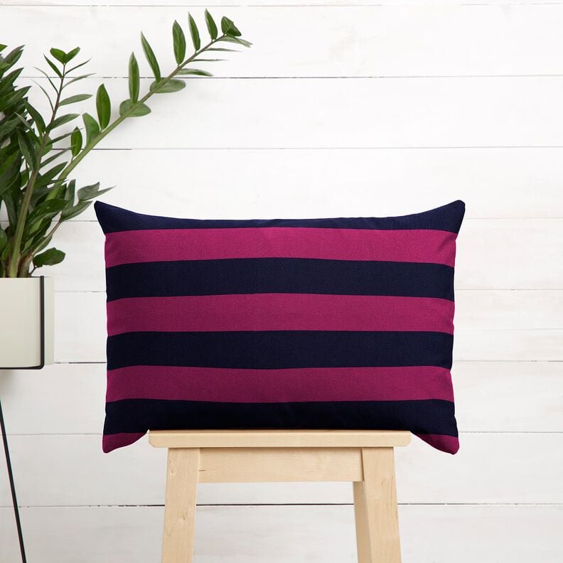 Decor Fabric Canvas cheerful stripes – purple/midnight blue,  image number 7