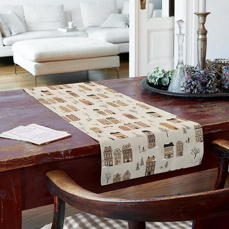 Decor Fabric Half Panama winter scene – natural/light brown,  image number 9