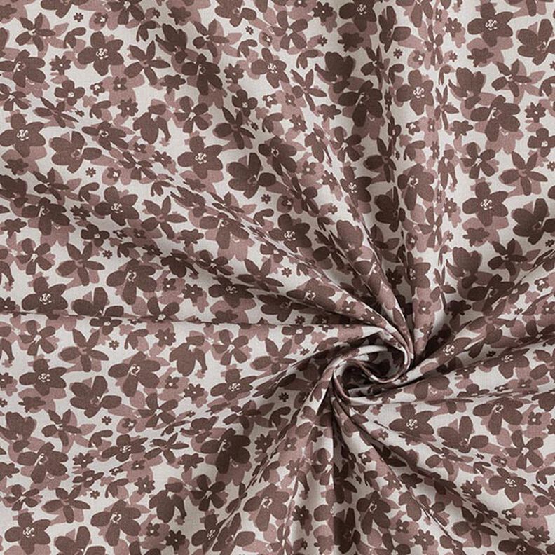 Sea of Flowers Cotton Poplin – taupe/brown,  image number 3