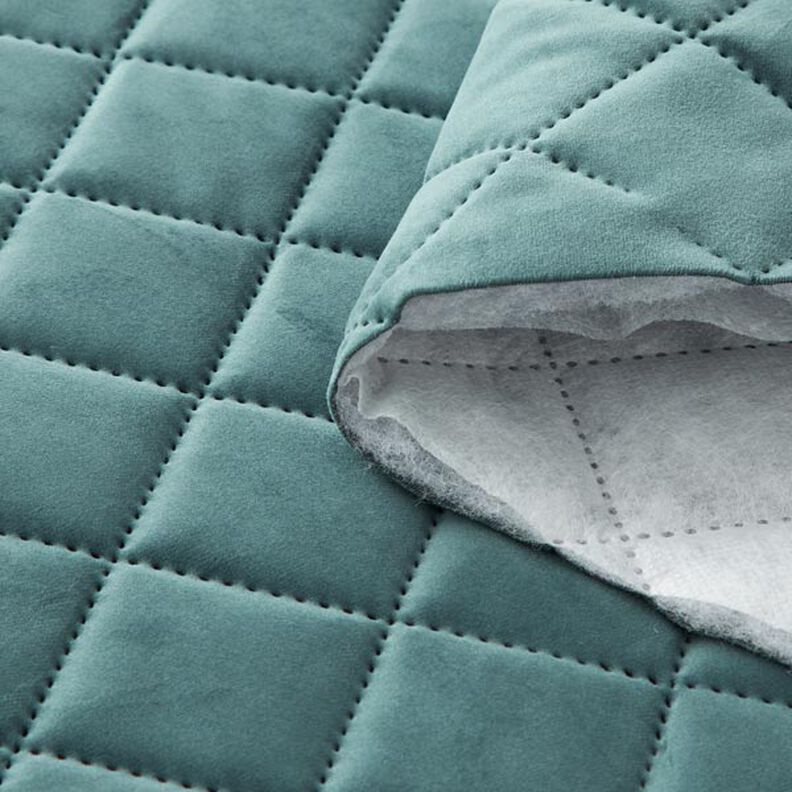 Upholstery Fabric Velvet Quilted Fabric – fir green,  image number 3