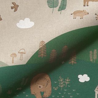 Forest Animals Half Panama Decor Fabric – natural, 