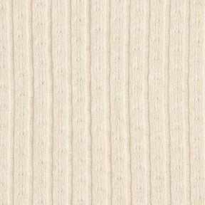 Knit Fabric Ajour elegant glitter stripes – cream, 