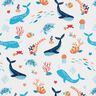 Cotton Cretonne underwater animals – white/aqua blue,  thumbnail number 1