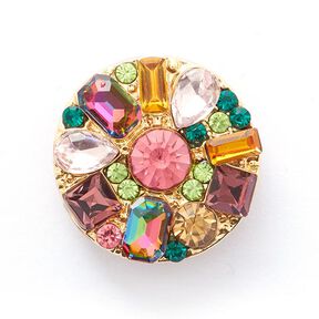 Rhinestone Metal Shank Button [ Ø20 mm ] – colour mix, 