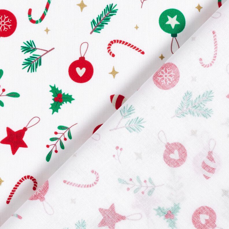 Cotton Cretonne Christmas Decorations – white/green, image number 4