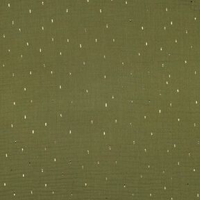Double Gauze/Muslin Rectangle Foil Print | Poppy Fabrics – pine/metallic gold, 