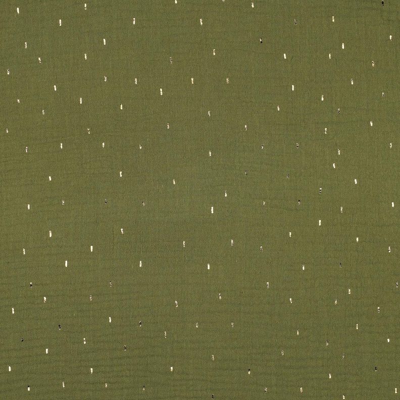 Double Gauze/Muslin Rectangle Foil Print | Poppy Fabrics – pine/metallic gold,  image number 1