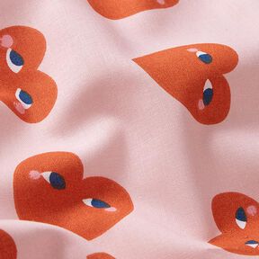 Cotton Cretonne Big Hearts – rosé/red, 