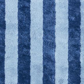 Towelling Fabric Bamboo Block Stripes – light blue/navy blue, 