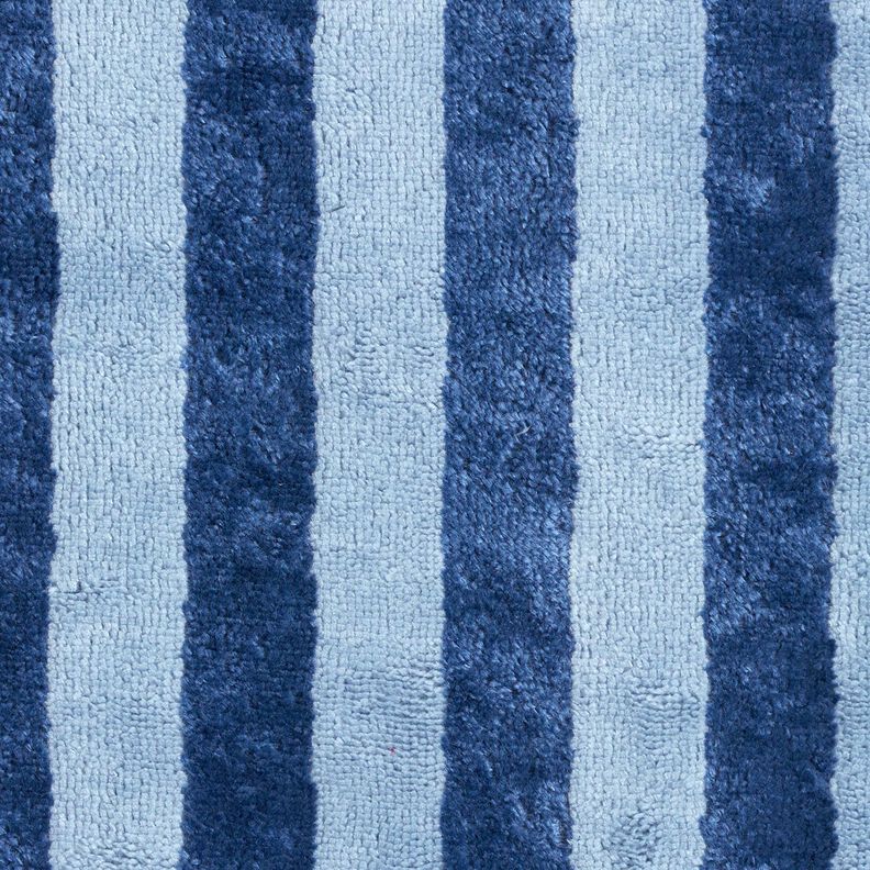 Towelling Fabric Bamboo Block Stripes – light blue/navy blue, image number 1