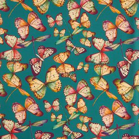 Outdoor Fabric Canvas Butterflies – light petrol, 