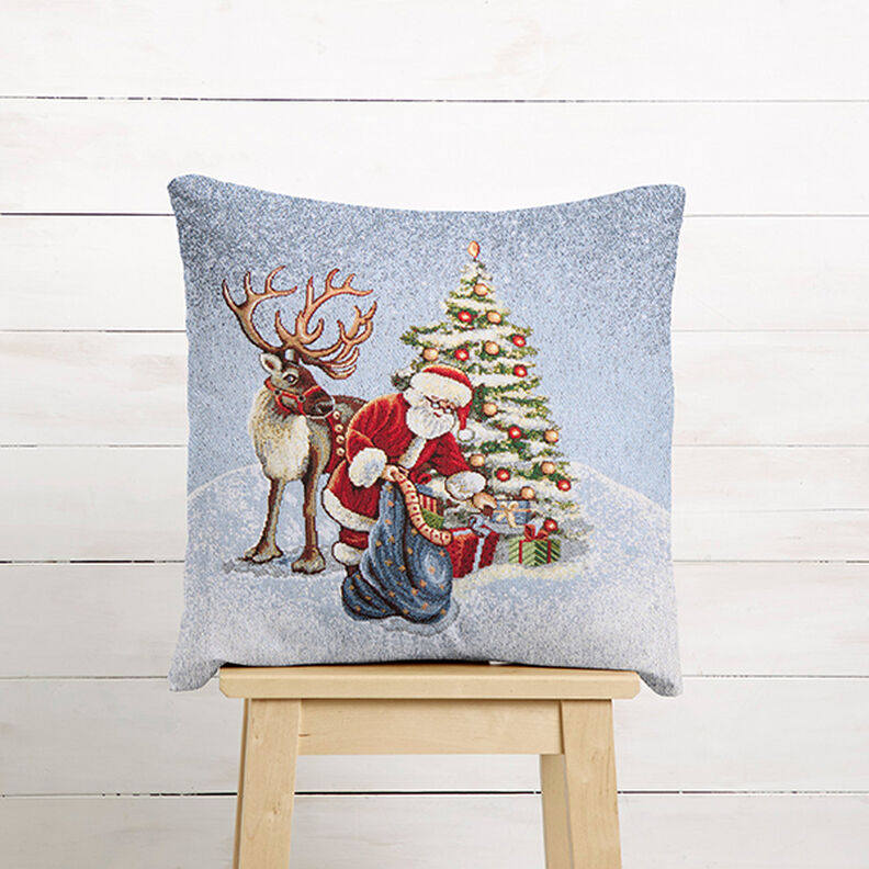 Decor Tapestry Fabric Santa Claus with Reindeer – blue, image number 5