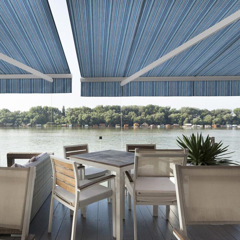 Awning Fabric Fine Stripes – blue,  image number 4
