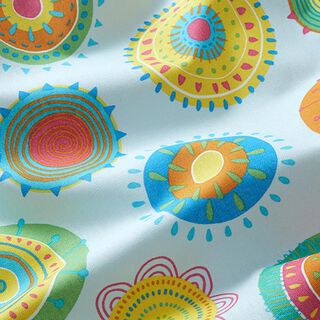 Decor Fabric Half Panama colourful mandala – light blue, 