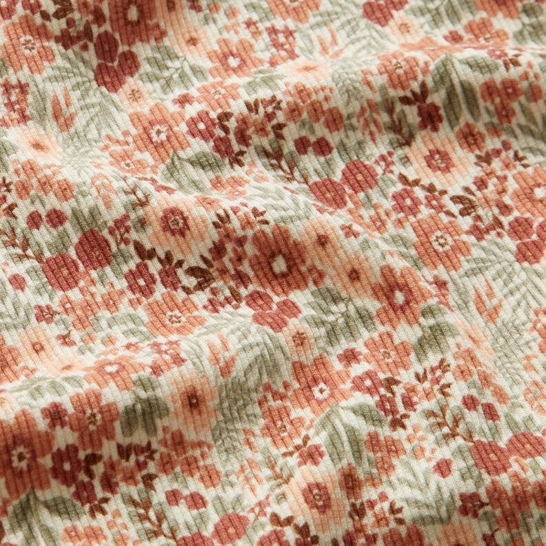 Ribbed Jersey flower meadow – offwhite, image number 2