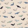 Cotton Jersey cute whales| Poppy Fabrics – cashew/navy blue,  thumbnail number 1