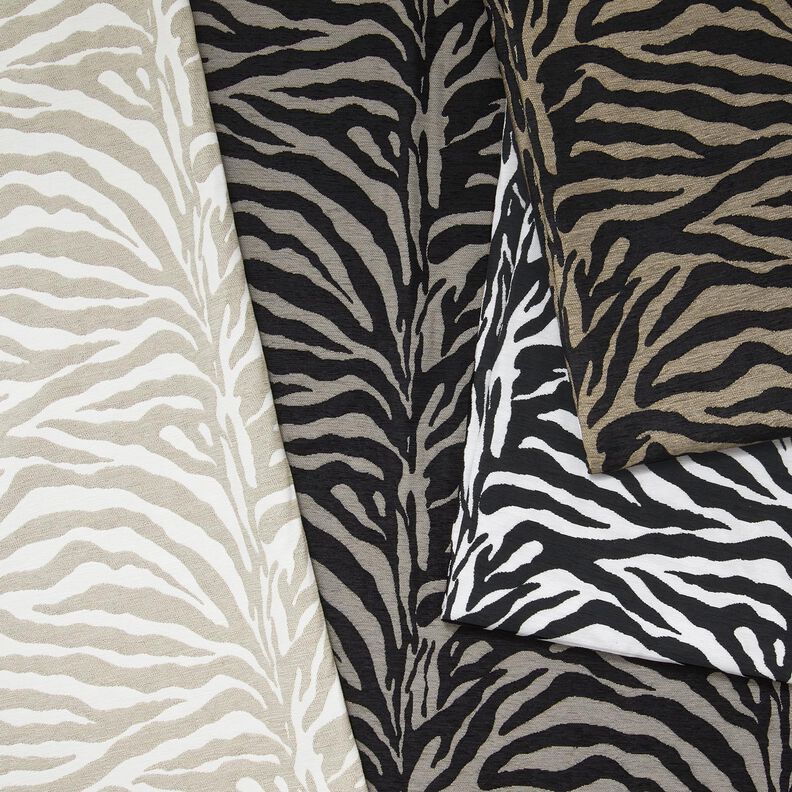 Upholstery Fabric Jacquard Zebra – khaki/black, image number 5