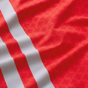 French Terry Border fabric emergency doctor outfit – red/silver grey, 