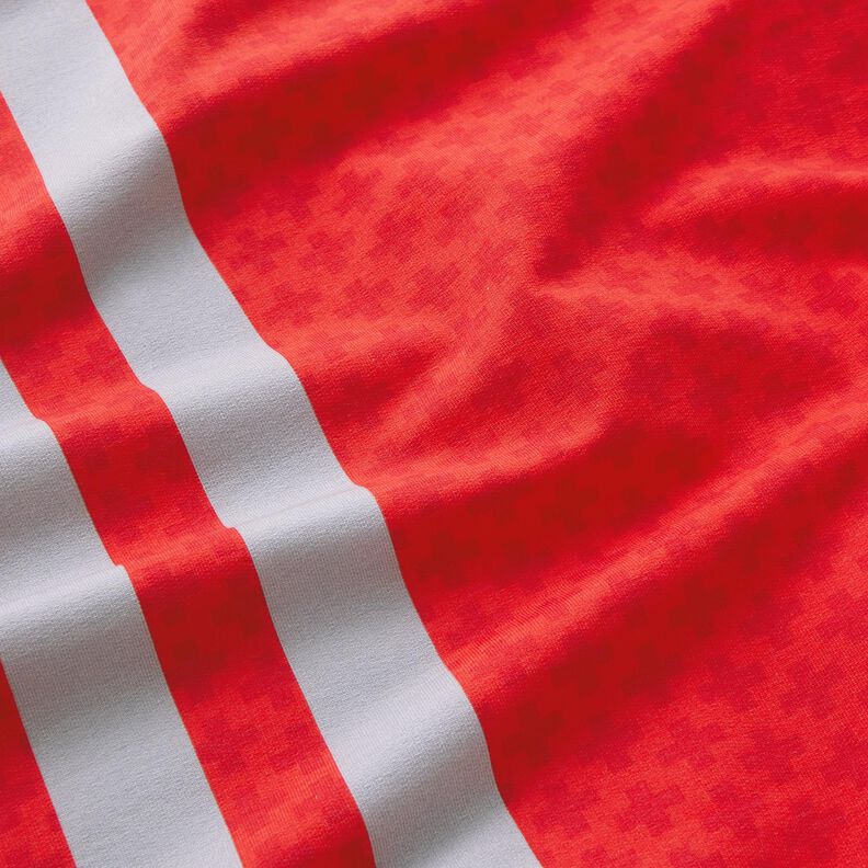 French Terry Border fabric emergency doctor outfit – red/silver grey, image number 2