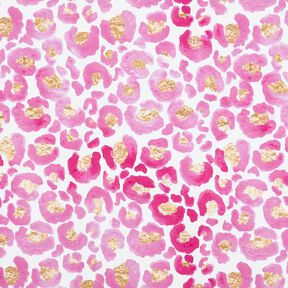Cotton Jersey Leopard with Golden Spots | Glitzerpüppi – white/purple, 