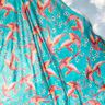 Beachwear viscose fabric peacocks and flowers – aqua blue/intense pink,  thumbnail number 6