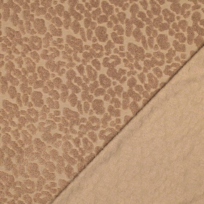 Towelling Fabric Stretch leopard print  – light brown,  image number 4