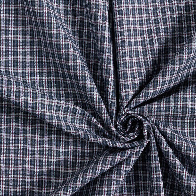 Shirt fabric double check – navy blue/burgundy,  image number 3