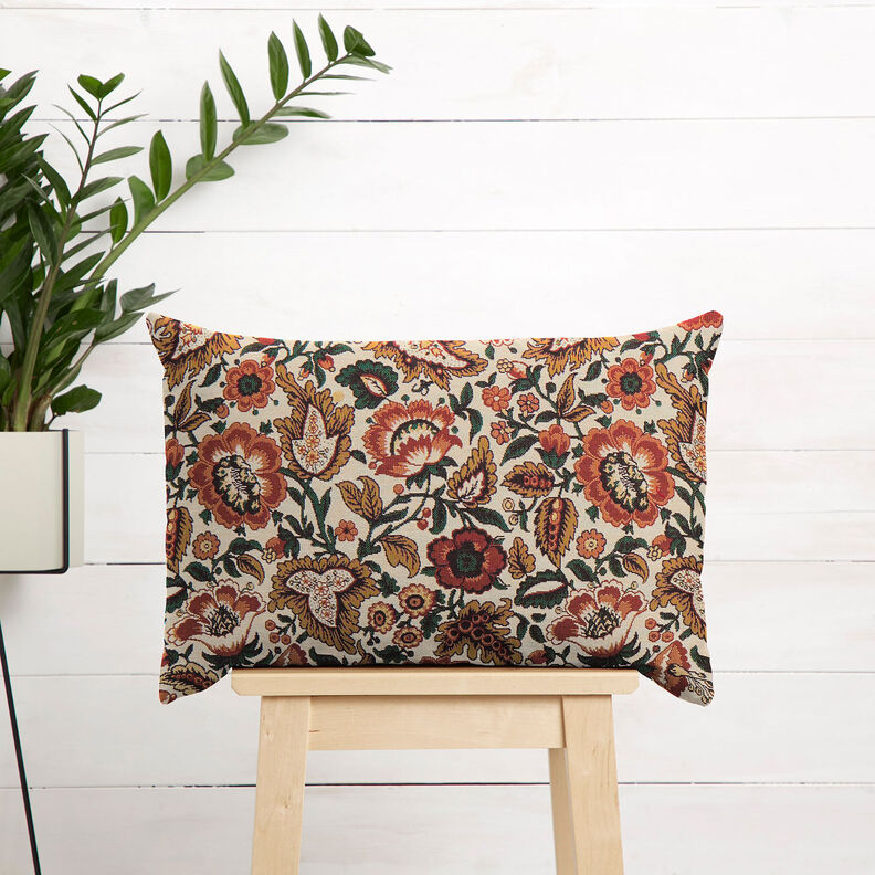 Decor Fabric Tapestry Fabric Retro floral – light beige/copper,  image number 8