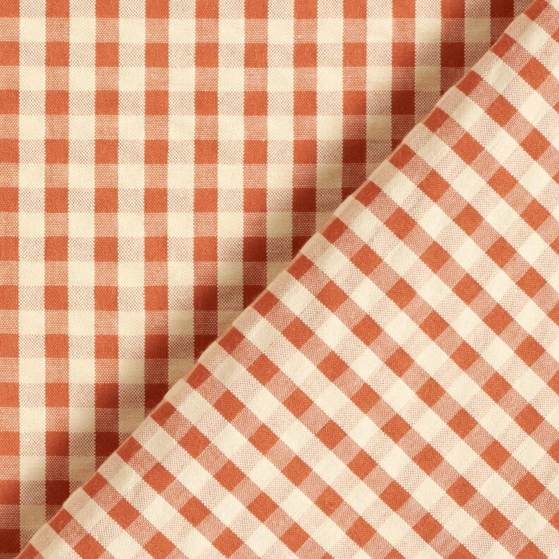 Seersucker Cotton woven check – terracotta/light beige, image number 4