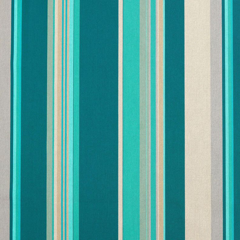 Outdoor Fabric Canvas Mixed stripes – petrol/anemone,  image number 1