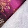 French Terry Snowflakes Milky Way | Glitzerpüppi – aubergine/antique gold,  thumbnail number 4