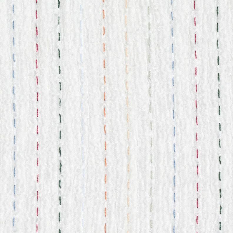 Double Gauze/Muslin colourful pinstripes – offwhite,  image number 1