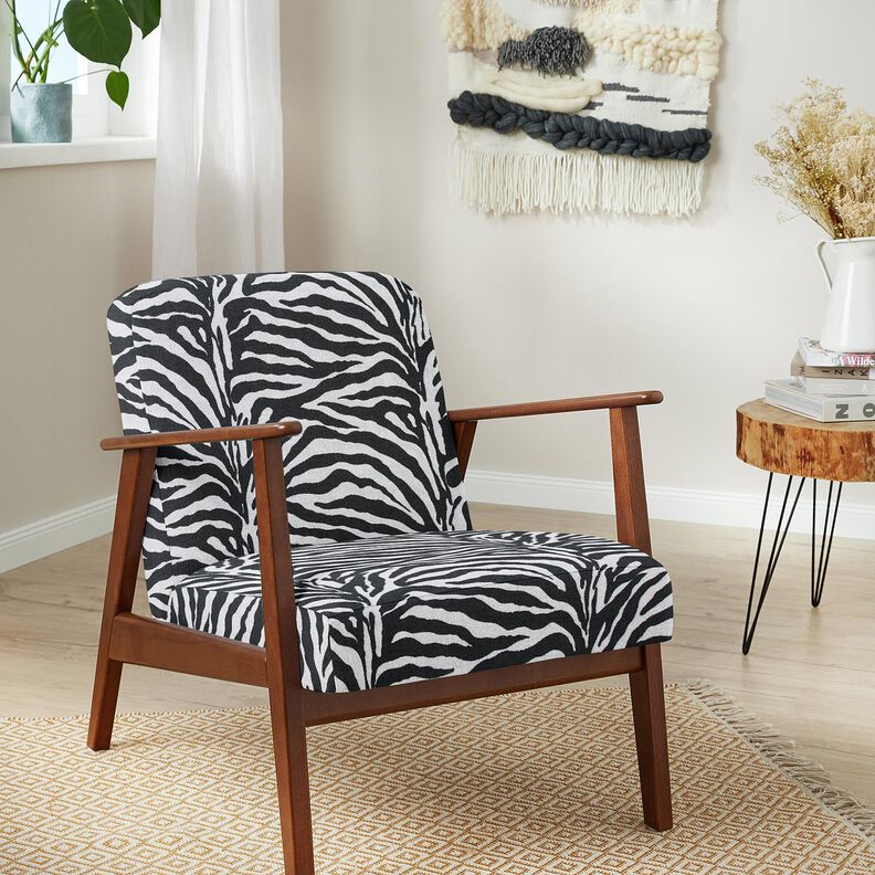 Upholstery Fabric Jacquard Zebra – white/black, image number 7