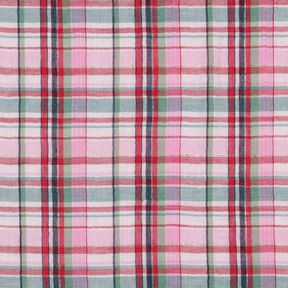 Double Gauze/Muslin Lurex checked | Poppy Fabrics – rosé/metallic gold, 