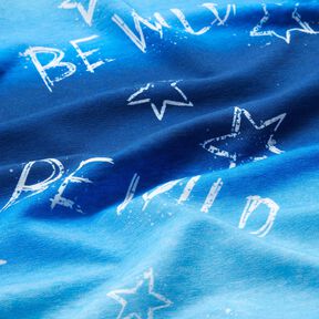 French terry Be Wild | Glitzerpüppi – royal blue/white, 