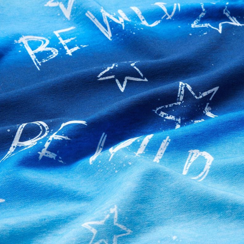 French terry Be Wild | Glitzerpüppi – royal blue/white, image number 2