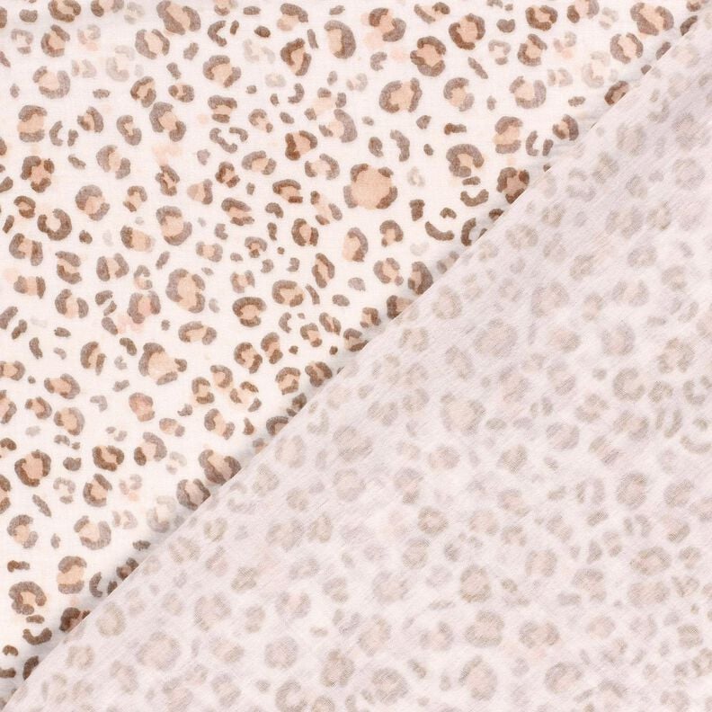 Double Gauze/Muslin Watercolor leopard print Digital Print – ivory, image number 4