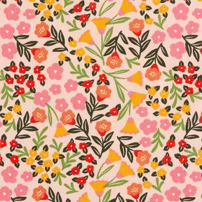 Coated Cotton Flower Meadow – light beige/pink, 