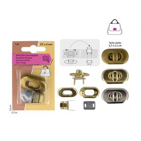 Turn Clasp [ 2,1 x 3,7 cm ] – silver metallic, 