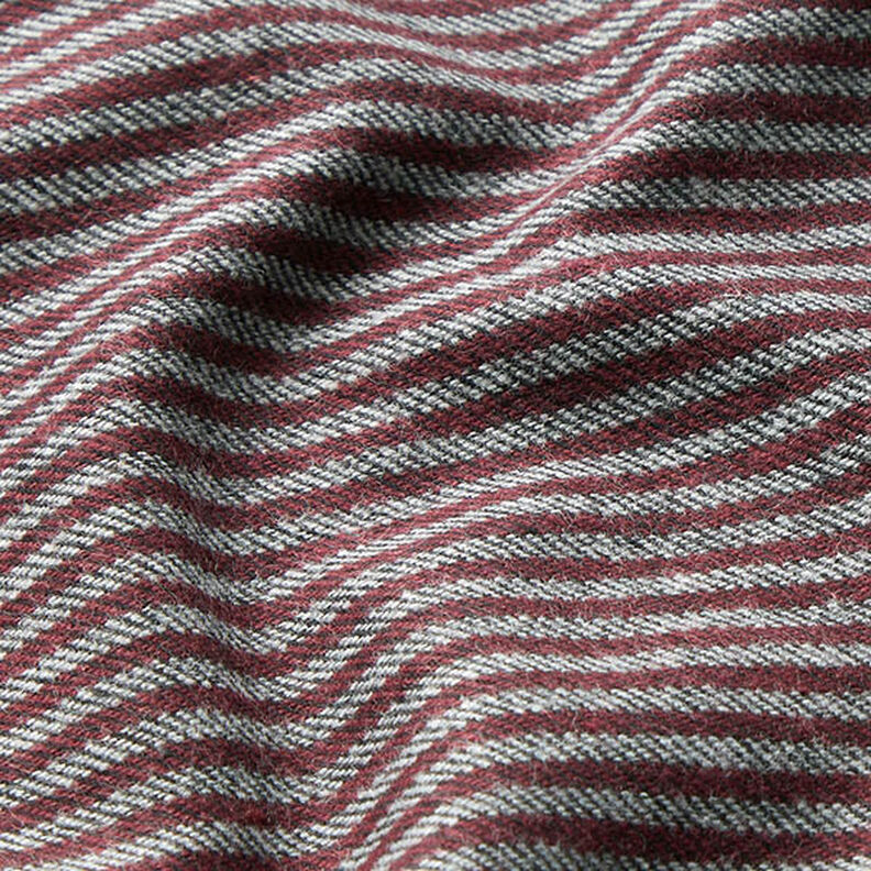 striped trouser fabric – merlot/grey,  image number 2