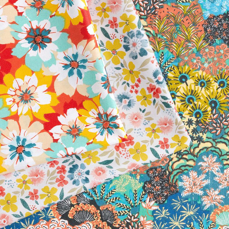 Coated Cotton fine flowers – white/red,  image number 6
