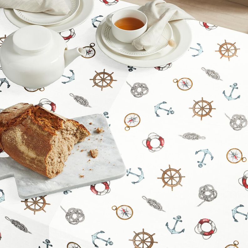Decor Fabric Panama Nautical – white,  image number 8