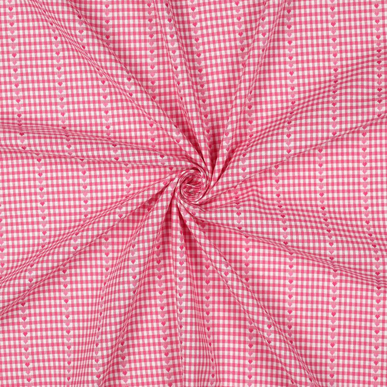 Cotton Jacquard diamonds and hearts – pink/white, image number 3