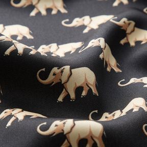 Elephants blouse fabric – black, 