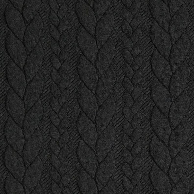 Cabled Cloque Jacquard Jersey – black,  image number 1
